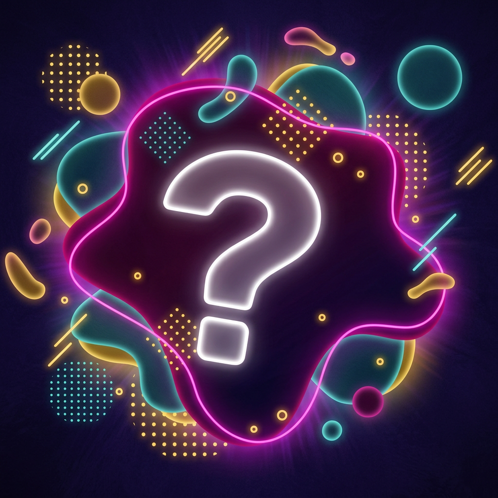 909 Trivia quiz illustratie met vraagtekens en antwoordknoppen